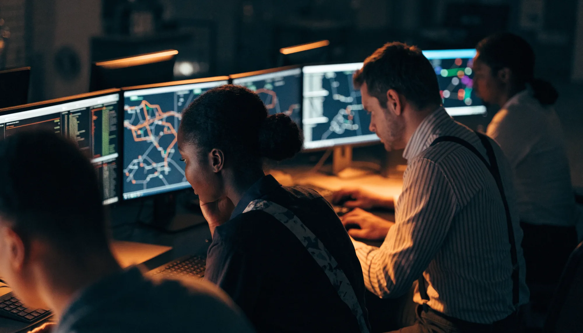 Freight brokers coordinating loads in a dispatch operations center